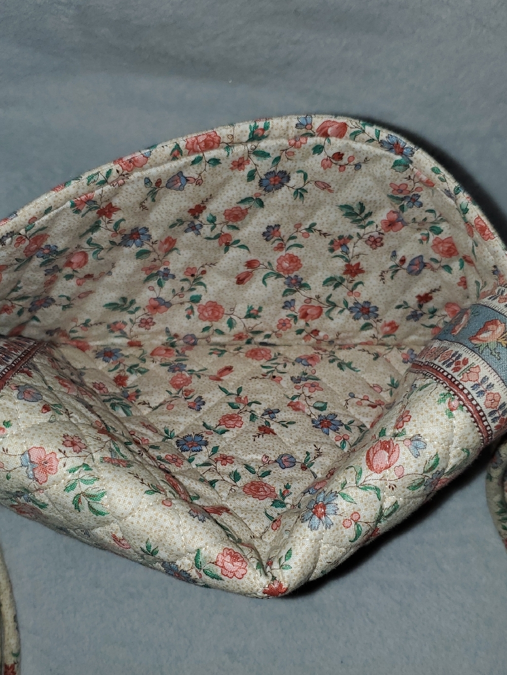 VTG Vera Bradley Indiana Cream Quilted Floral Crossbody Bag Retired 1980s - Picture 8 of 14